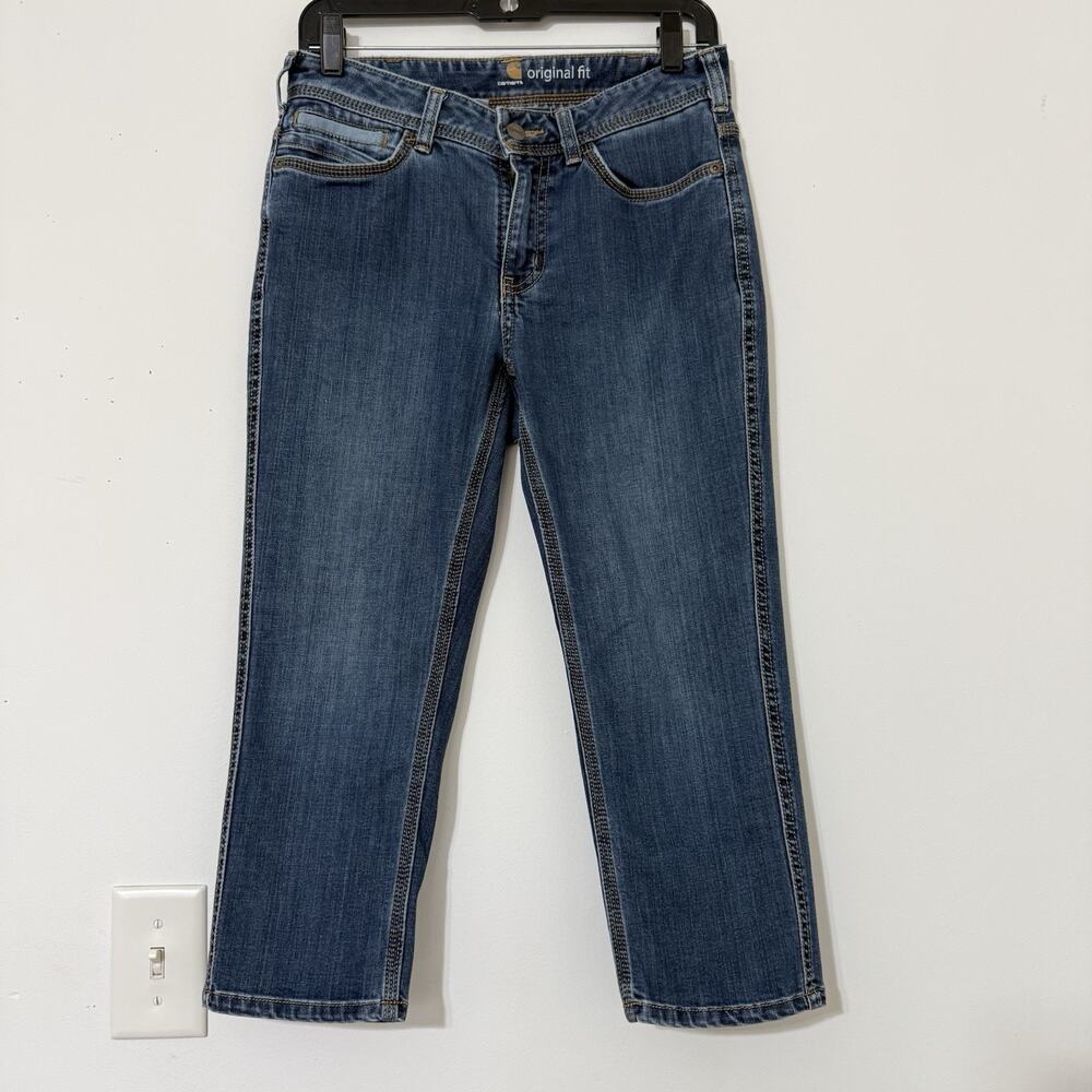 Carhartt Women’s Cropped Jeans Mid Rise Classic Denim Original Fit Size 4